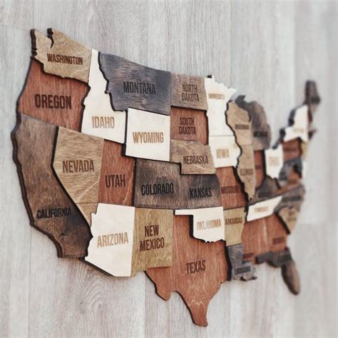 Usa Map Wooden United State Map Wood Us Map Of America Rustic Wall