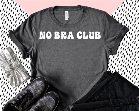 No Bra Club Crop Shirt Bachelorette Shirt Feminism Tank Top Etsy