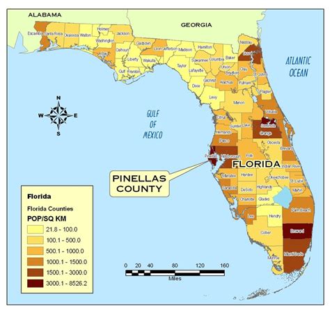 1a Florida Population Density By County 2000 Download Scientific