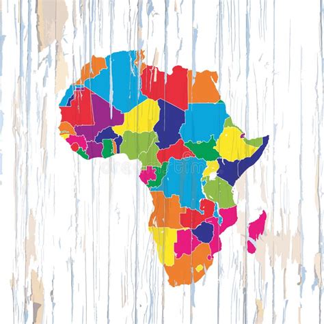 Colorful Map Of African Countries Stock Vector Illustration Of