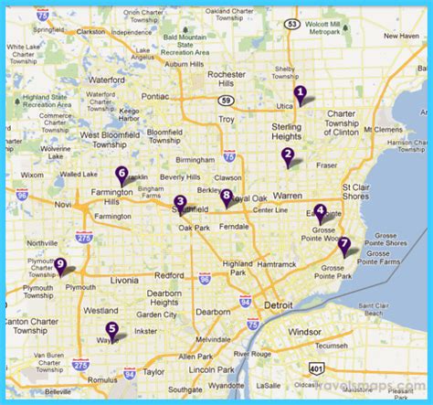 Detroit belle isle grand prix map. Map of Detroit Michigan - TravelsMaps.Com
