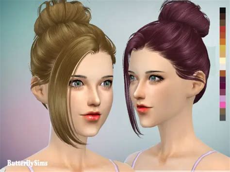Butterflysims Up Bun Hairstyle 0602 Sims 4 Hairs