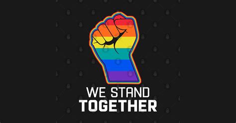 we stand together lgbt pride rainbow hand up colorful strong gay les trans ts we stand