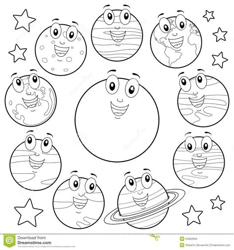There are over 15 different pages in this free printable. coloring-cartoon-planets-sun-moon-collection-eight-solar ...