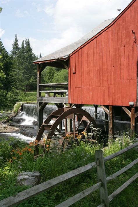Grist Mill In Weston Vermont Vermont City Store Water Wheel