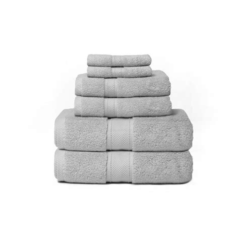 Lintex Hotel 6 Piece Nickel Solid Cotton Bath Towel Set 876066 The