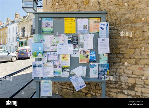 Notices On A Public Notice Board In Chipping Norton Stock Photo Alamy