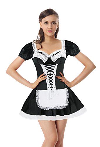 Killreal Womens Halloween Sexy French Maid Adult Roleplay Costume