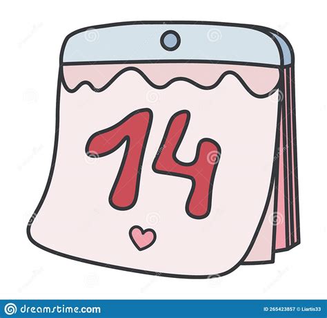Illustration Of Calendar With 14 February For Valentine S Day Stock