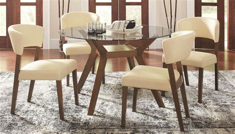 Paxton Round Glass Dining Room Set From Coaster 122180 Cb48rd Coleman Furniture