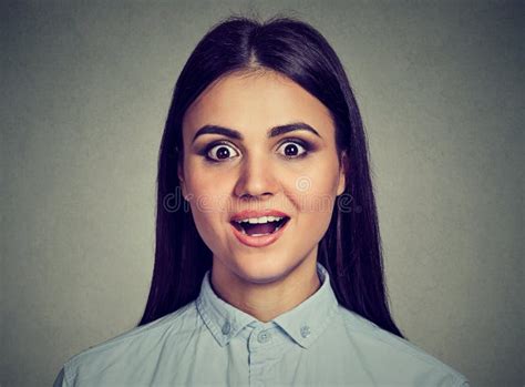 Portrait Of A Surprised Woman Stock Photo Image Of Expression Open