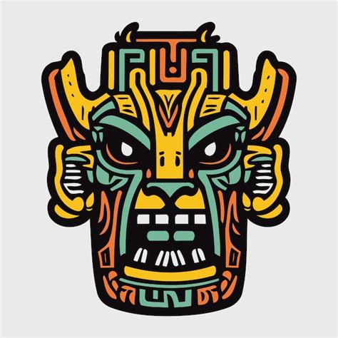Premium Vector Tiki Masks With Scary Faces And Toothy Mouth Decorated