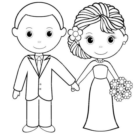Top 14 Romantic And Charming Bride And Groom Coloring Pages For All