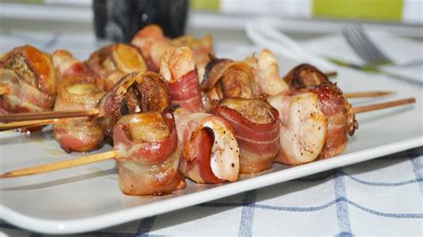 Recetas de champiñones faciles y rápidas. Brochetas de Bacon, Pollo y Champiñones | Recetas de ...