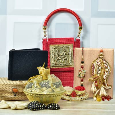 Alluring Bhaiya Bhabhi Rakhi With Fashion Accessories And Chocolates