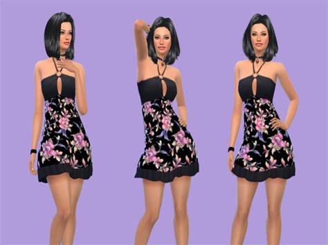 Summer Floral Dress By Charmy Sims Portfolio Sims 4 Female Clothes