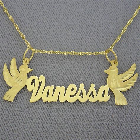 10k Or 14k Yellow Or White Solid Gold Personalized Name Necklace 2