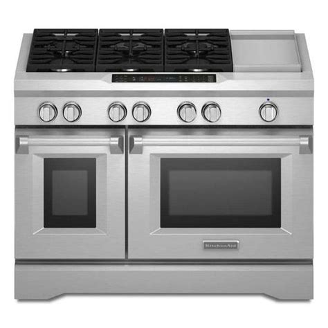 Kitchenaid 48 In 7 Burner 41 Cu Ft22 Cu Ft Self Cleaning Double Oven