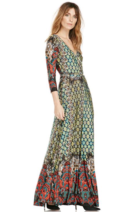 Colorful Mixed Print Maxi Dress In Floral Multi Dailylook