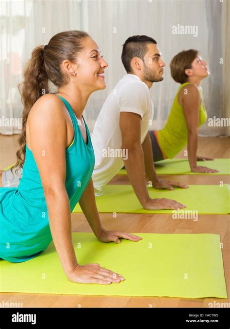 Group Of Adult People Having Yoga Class In Sport Club Stock Photo Alamy