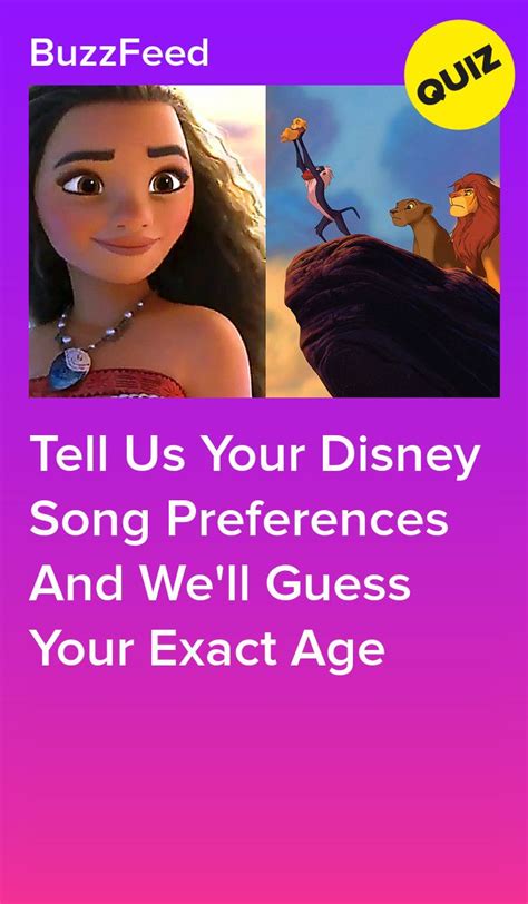 Tell Us Your Disney Song Preferences And Well Guess Your Exact Age