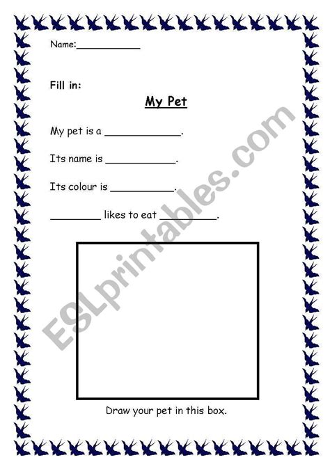 English Worksheets My Pet English Lessons For Kids Creative Writing
