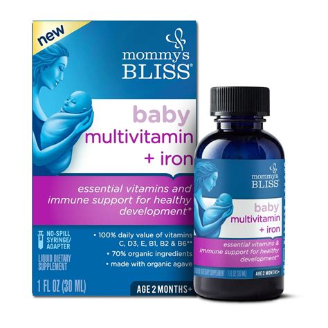 Mommys Bliss Baby Multivitamin And Iron Supplements Grape Flavor 30