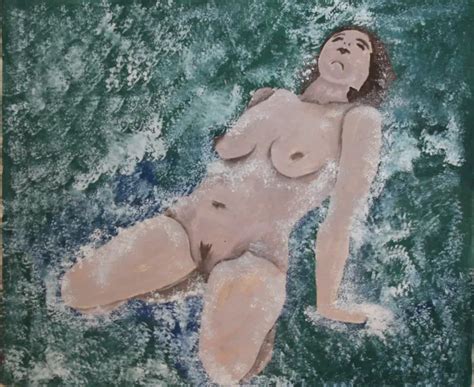 VINTAGE OIL PAINTING Expressionist Nude Woman Portrait 207 90 PicClick