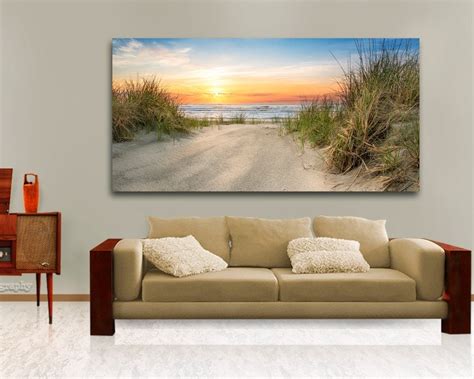 Large Ocean Beach Wall Decor Above The Couch Hanging Art