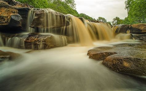 Wallpaper Landscape Waterfall Rock Nature Reflection River