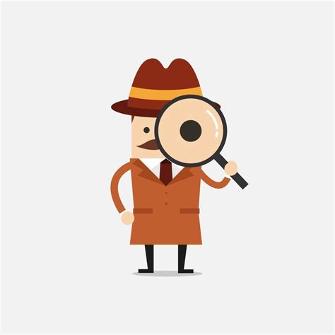 Detective Holding A Magnifying Glass Police Detective And Inspector