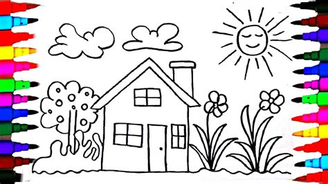 How To Draw Kids Playhouse Learning Coloring Pages