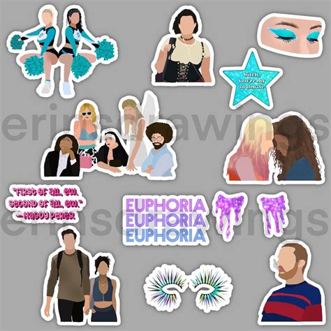 Euphoria Sticker Pack Etsy Uk
