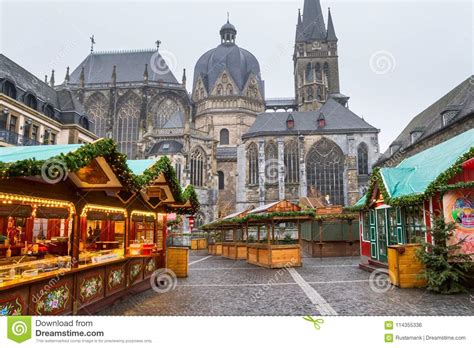 Cityscape View Of The Christmas Market On The Background