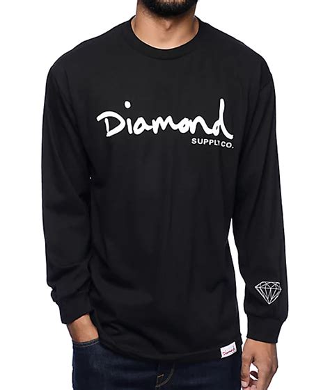 Diamond Supply Co Og Script Black Long Sleeve T Shirt