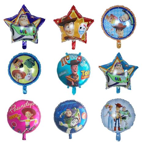 10pcs 18inch Toy Foil Balloons Cartoon Story Hero Woody Captain Buzz