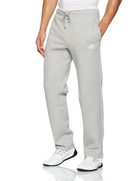 Nike Club Fleece Open Hem Mens Sweatpants Grey White 804395 063