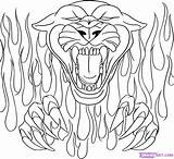 Panther Coloring Flames Drawing Draw Flaming Panthers Heart Step Skull Fire Printable Carolina Flame Dragoart Drawings Getdrawings Clipart Tattoos Dripping sketch template
