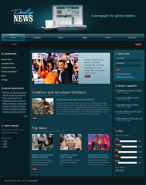 Drupal News Portal Website Templates And Themes Free And Premium Free