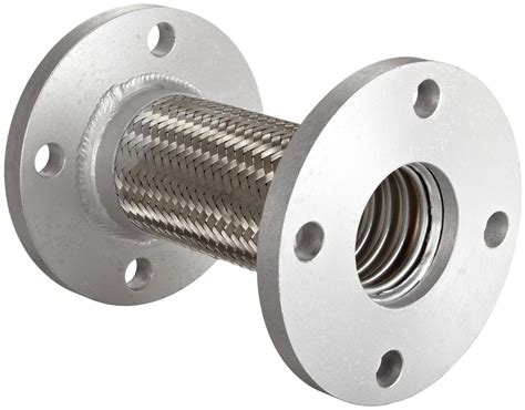 flexicraft ffs stainless steel short flanged braided flexible connector 2 1 2 id x 9 length