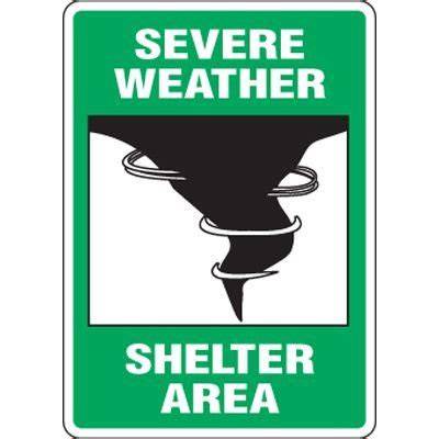 Eco Friendly Signs Severe Weather Shelter Area Seton Canada