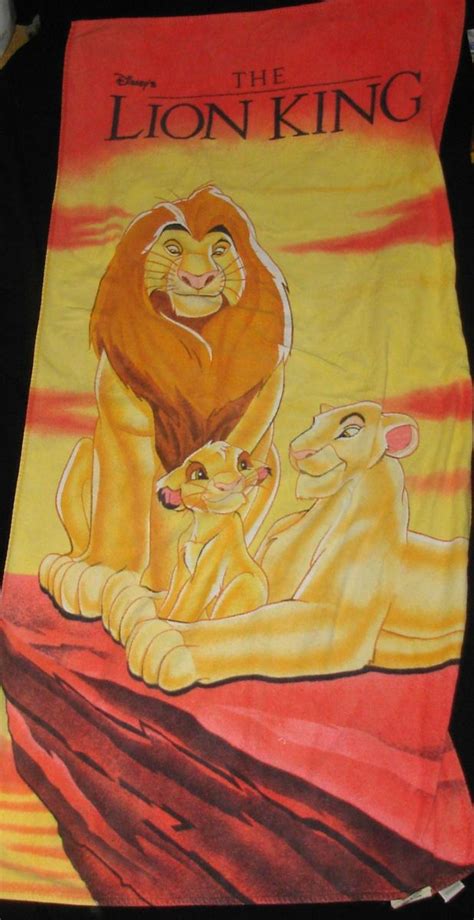 Vtg Disney The Lion King Beach Towel Simba Mufasa Nala Large On Popscreen