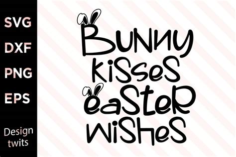 Bunny Kisses Easter Wishes Gráfico Por Designtwits · Creative Fabrica
