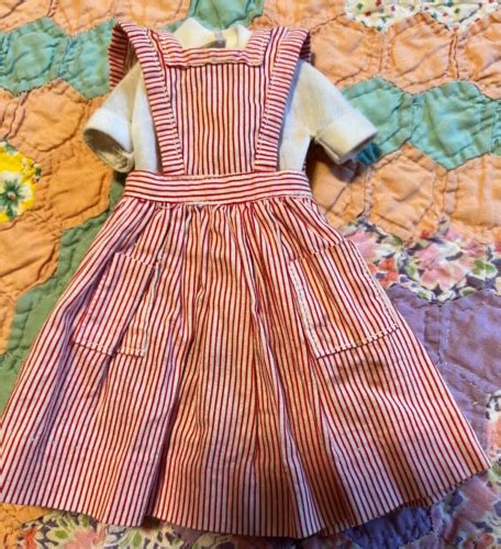 Vintage Barbie Candy Striper Pinafore And Blouse 1964 889 Red White Ebay