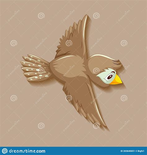 Cute Sparrow Bird Cartoon Character Stock Vector Illustration Of