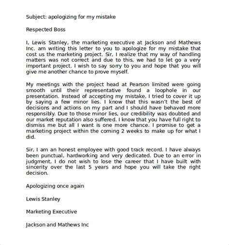 9 Apology Letters For Mistake Pdf Word Sample Templates