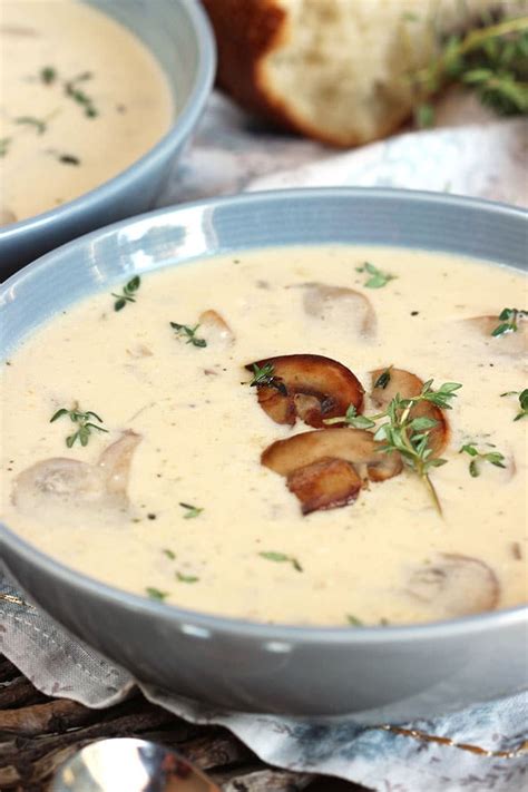 Serve warm with reserved mushrooms on top and crusty chunks of warm bread. Easy Cream of Mushroom Soup - The Suburban Soapbox