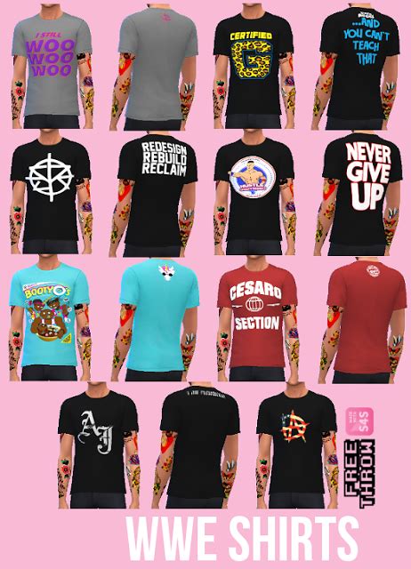 The Best Wwe Shirts By Freethrow Sims 4 The Sims