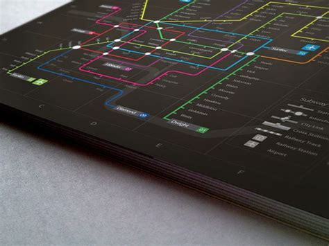 Information Graphic Neon Subway Map On Behance Subway Map