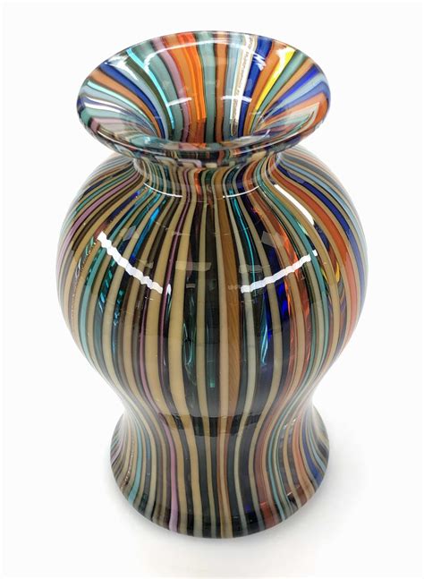 Lot Vintage Gino Cenedese Murano Vetri Multi Color Glass Vase
